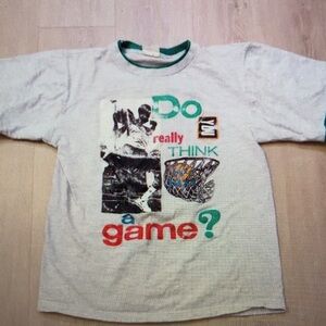 Kids Graphic Tee - White with Green Trim